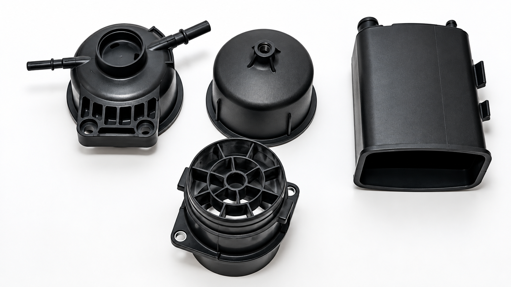 Sustainable plastic injection molding with post-consumer recycled resin pellets on a production line