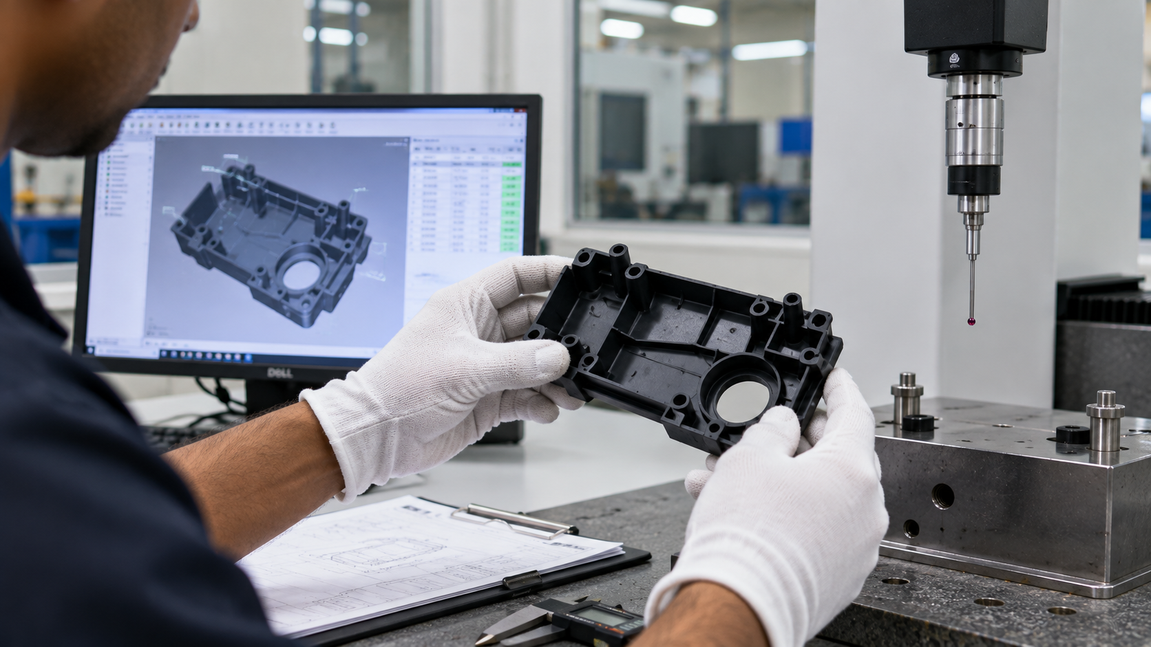 First article inspection report with a ballooned drawing for an injection molded part