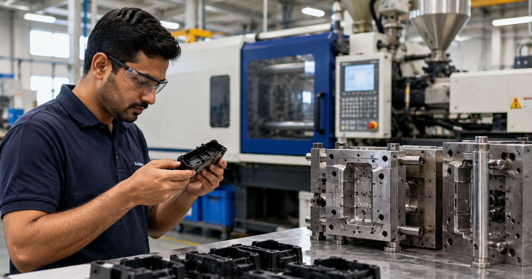 Buyer reviewing injection molding supplier documentation during pre-contract evaluation